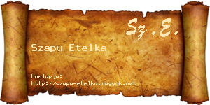 Szapu Etelka névjegykártya